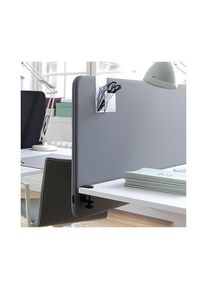 Akustik-Tischtrennwand Standard mit abgerundeten Ecken, Höhe 650 mm, Textil, Breite 800 mm, grau