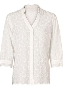 Damen Spitzenbluse mit Stehkragen ecru