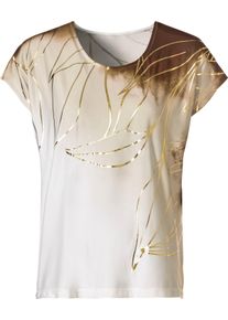 Damen Print-Shirt sand-goldfarben-bedruckt