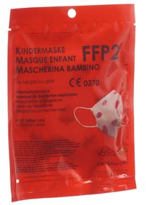 Maske FFP2 Kind 4-12 Jahre Erdbeeren deutsch/italienisch/französisch (2 Stück)