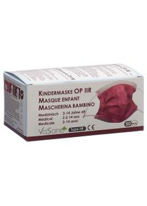 VaSano OP Maske Typ IIR Kind 3-14 Jahre weinrot (50 Stück)