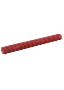 vidaXL Drahtzaun Stahl mit PVC-Beschichtung 25x1,5 m Rot