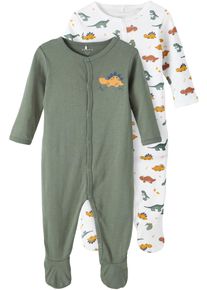 name it Schlafoverall »NBMNIGHTSUIT 2P W/F LAUREL DINO«, (Packung, 2 tlg.)