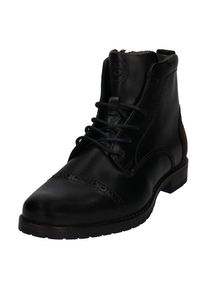 Bugatti Schnürstiefelette, mit Innenreißverschluss, in schmaler Form schwarz 42 Business Stiefelette mit Bugatti hand finish, in schmaler Form
