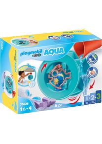 Playmobil® Konstruktions-Spielset »Wasserwirbelrad mit Babyhai (70636), Playmobil 123 - Aqua«, (6 St.)