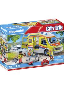 Playmobil® Konstruktions-Spielset »Rettungswagen mit Licht und Sound (71202), City Life«