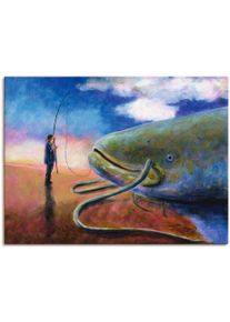 Artland Wandbild »Einen dicken Fisch an Land ziehen«, Wassertiere, (1 St.)