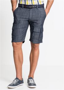 Loose Fit Cargo-Bermuda aus reiner Baumwolle in blau, Grösse 48, 100% Baumwolle, bonprix