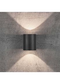 Nordlux LED-Außenwandleuchte Canto 2 Seaside, schwarz, Alu, 10 cm