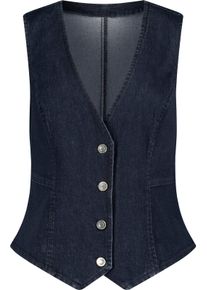 Damen Jeansweste mit spitz zulaufendem Saum vorne dark blue