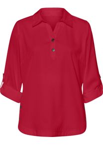 Damen Schlupf-Bluse in b&uuml;gelfreier Cr&ecirc;pe-Qualit&auml;t rot