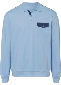 Herren Langarm-Poloshirt eisblau