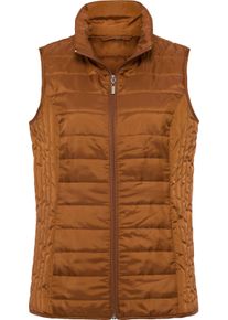 Damen Steppweste mit Stehkragen cognac