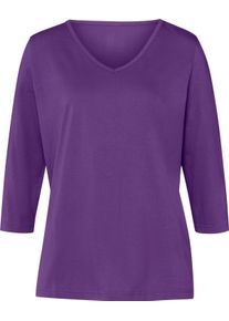 Damen 3/4-Arm-Shirt mit V-Ausschnitt lila