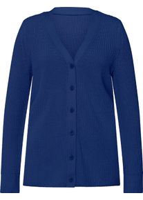 Damen Strickjacke mit V-Ausschnitt royalblau