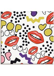 Artland Leinwandbild »Mund mit Pop-Art«, Muster, (1 St.)