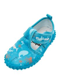 Playshoes Badeschuh 'Meerestiere' Jungen Gr&ouml;&szlig;e 32/33 t&uuml;rkis / orange / wei&szlig;