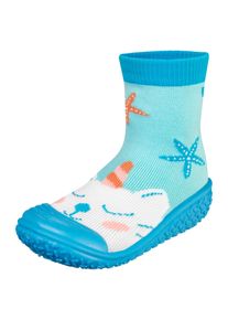 Playshoes Wasserschuh 'Einhornmeerkatze' Jungen Gr&ouml;&szlig;e 28.5 hellblau / mint / orange / wei&szlig;