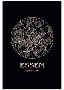 Artland Wandbild »Retro Karte Essen Deutschland Kreis«, Deutschland, (1 St.)