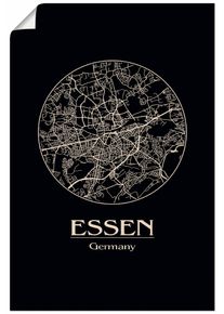 Artland Wandbild »Retro Karte Essen Deutschland Kreis«, Deutschland, (1 St.)
