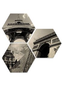 Wall-Art Mehrteilige Bilder »Impression Paris Stadt Collage«, (Set, 3 St.)