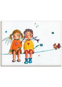 Artland Wandbild »Zwei Engelchen sitzen auf Wäscheleine«, Kinder, (1 St.)