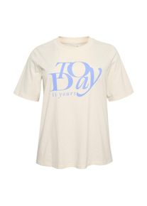 Kaffe CURVE, Femmes T-shirt 'July', bleu / blanc