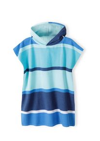 MINOTI Badeponcho Jungen Gr&ouml;&szlig;e 116/128 blau / navy / t&uuml;rkis / wei&szlig;
