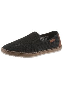Rieker Espadrille, mit luftdurchlässiger Perforation schwarz 42 Mit Stretcheinsätze, zum Schlupfen