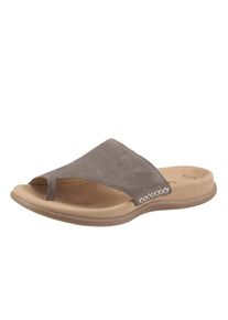 Gabor Zehentrenner, mit kontrastfarbiger Stickerei grau 41 (7/7,5) taupe Dianette mit Gabor Best Fitting