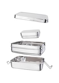 Ecolunchbox Three-In One Giant (Drei-In-Ein Groß) Campinggeschirr - silber - Gr. Einheitsgröße