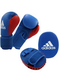 Adidas Boxset Handschuhe+Pratze Boxhandschuhe Kinder - blau - Gr. 8 - Polyurethan