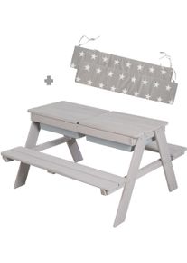 Roba® Kindersitzgruppe »Picknick for 4 Outdoor + mit Spielwannen, Grau«, (Set)