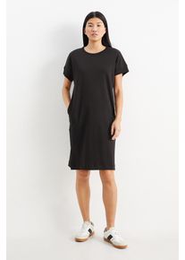 C&A Basic-T-Shirt-Kleid, Schwarz, Größe: XS