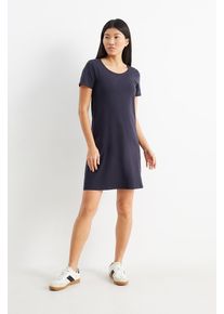 C&A Basic-T-Shirt-Kleid, Blau, Größe: XS