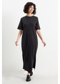 C&A Basic-T-Shirt-Kleid, Schwarz, Größe: S