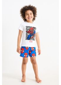 C&A Spider-Man-Shorty-Pyjama-2 teilig, Weiss, Größe: 140