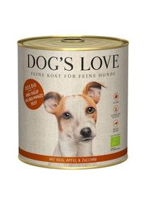 DOG’S LOVE DOG'S LOVE BIO 6x800g Rind mit Reis, Apfel & Zucchini