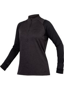 ENDURA Singletrack Fleece Trikot Damen - schwarz - Gr. S - Polyester/Elastan