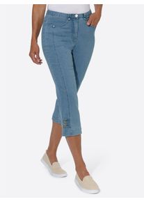 WITT Damen 7/8-Jeans mit seitlichem Dehnbund, blue-bleached, Gr&ouml;&szlig;e 48, 78% Baumwolle, 20% Polyester, 2% Elasthan
