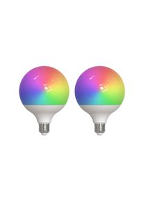 Prios Smart LED, 2er, E27, G125, 9W, RGBW, CCT, matt, Tuya