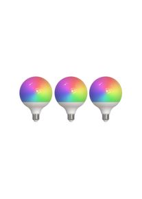 Prios Smart LED, 3er, E27, G125, 9W, RGBW, CCT, matt, Tuya