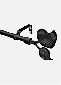 Gardinenstange mit Endstück Blatt in schwarz | 120 cm | bonprix