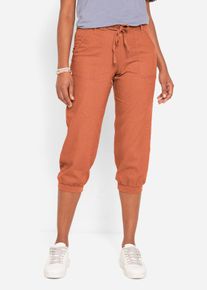 3/4 Hose aus Baumwoll-Leinen-Mix in orange, Grösse 52, bonprix