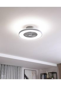 LINDBY Smart LED-Deckenventilator Paavo, grau, leise, Tuya