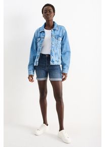 C&A Jeans-Shorts-Mid Waist-LYCRA®, Blau, Größe: 34