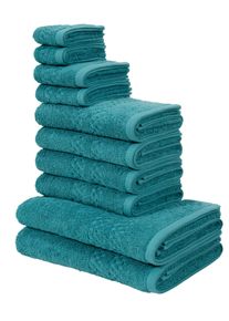 Home Affaire Handtücher »Regona, flauschig und weich, Premium Handtücher mit Bordüre, 500 gr/m²«, (Set, 10 St., 2 Duschtücher-4 Handtücher-2 Gästetücher-2 Seiftücher)