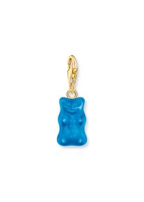 Thomas Sabo Charm-Goldbären-Anhänger in Blau vergoldet