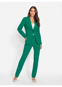 Heine Witt Damen Hosenanzug mit seitlichen Taschen, grün, Größe 34, 77% Polyester, 20% Viskose, 3% Elasthan