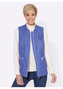 WITT Damen Steppweste mit Reissverschluss-Taschen, jeansblau, Größe 52, 100% Polyester